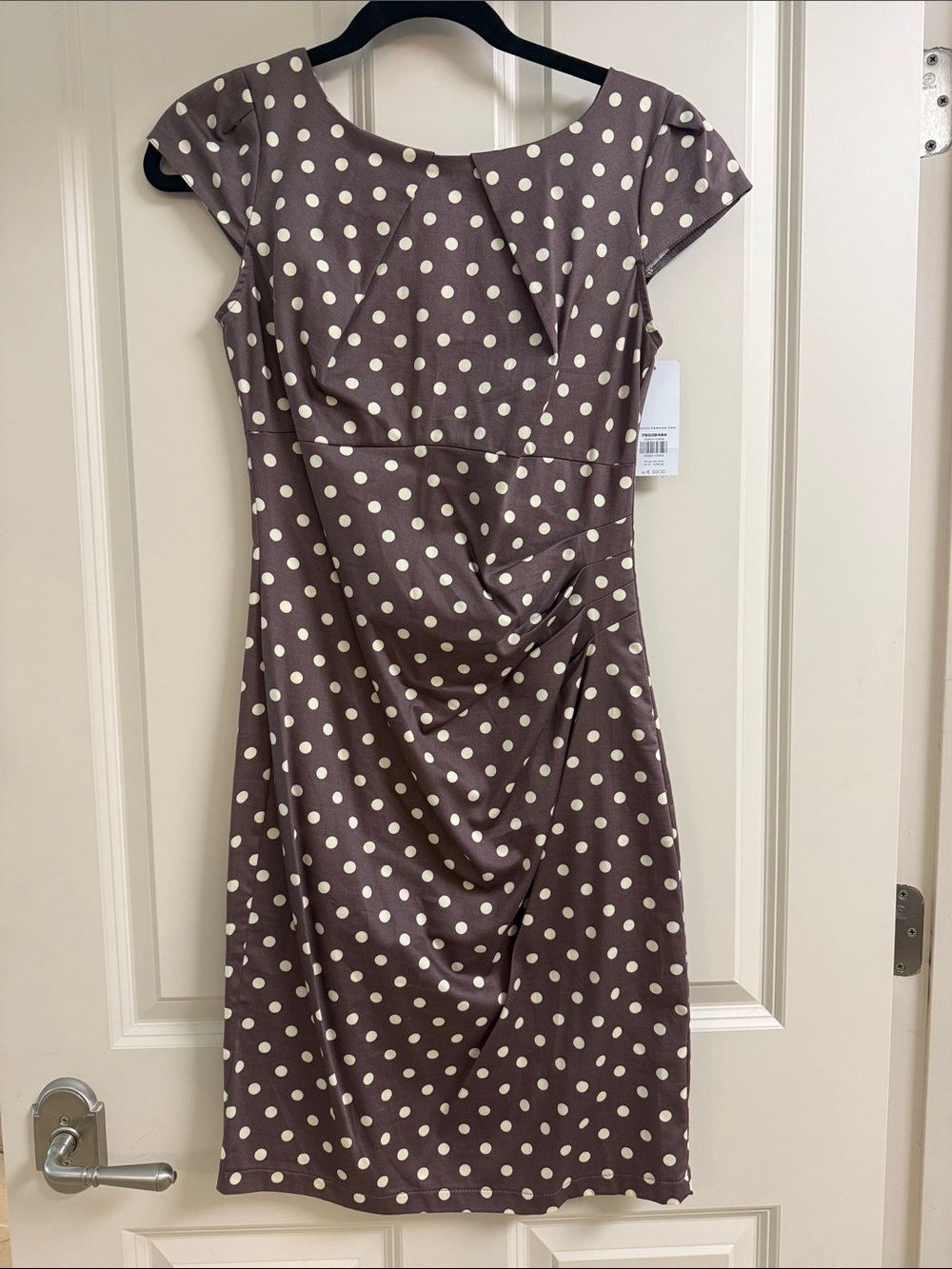 Dorothy Perkins Brown Polka Dot Cap Sleeve Midi Dress